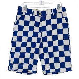Loudmouth Golf Blue and White Checkered Shorts Men's sz 34